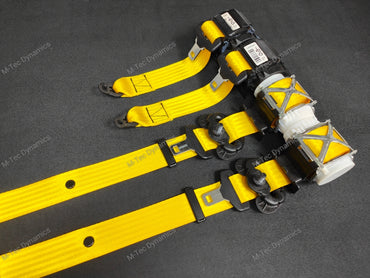 BMW 2-SERIES F22 COUPE YELLOW FRONT & REAR SEAT BELT SET