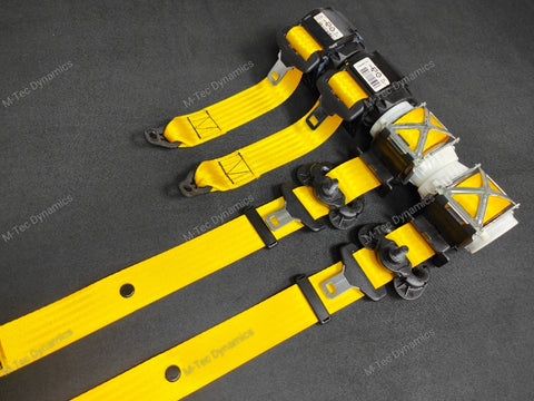 BMW 3-SERIES E92 COUPE (M3) YELLOW FRONT & REAR SEAT BELT SET