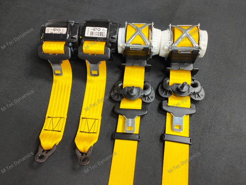 BMW 1-SERIES E81 / E82 COUPE (1M) YELLOW FRONT & REAR SEAT BELT SET