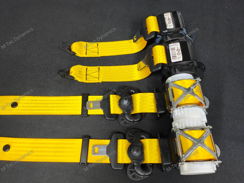 BMW 1-SERIES F21 3DR / F20 5DR HATCH YELLOW FRONT & REAR SEAT BELT SET