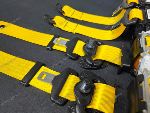 BMW 4-SERIES F32 / F82 M4 COUPE YELLOW FRONT & REAR SEAT BELT SET