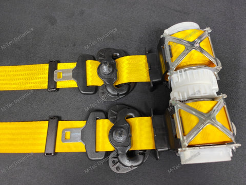 BMW 1-SERIES F21 3DR / F20 5DR HATCH YELLOW FRONT & REAR SEAT BELT SET