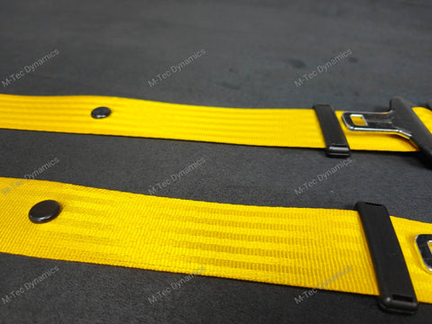 BMW 2-SERIES F22 COUPE YELLOW FRONT & REAR SEAT BELT SET