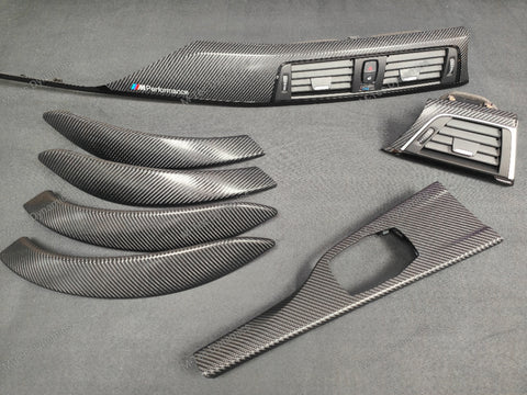 BMW F30 F31 F36 F80 M3 LCI INTERIOR TRIM SET - 4D CARBON / BLACK ACCENT