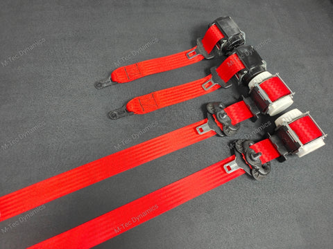 BMW 3-SERIES E92 COUPE (M3) RED FRONT & REAR SEAT BELT SET