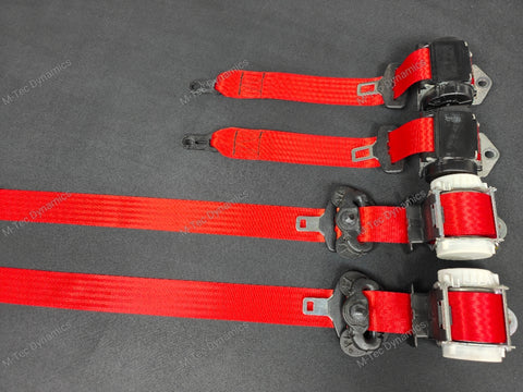 BMW 3-SERIES E92 COUPE (M3) RED FRONT & REAR SEAT BELT SET