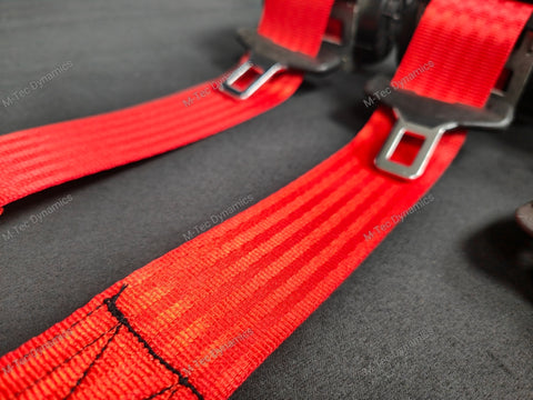 BMW 3-SERIES E92 COUPE (M3) RED FRONT & REAR SEAT BELT SET