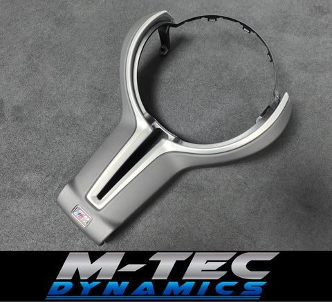 BMW F-SERIES ///M LEATHER / SILVER STEERING WHEEL TRIM - M2 M3 M4 M5 M6