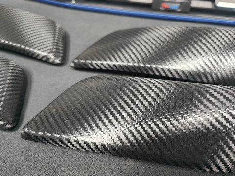 BMW F20 LCI-2 CUSTOM INTERIOR TRIM SET - PREMIUM TEXTURED BLACK CARBON / BLUE ACCENT