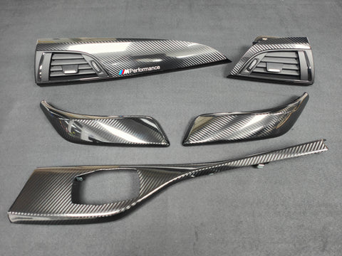 BMW F21 / F22 INTERIOR TRIM SET - BLACK ULTRA GLOSS CARBON / BLACK ACCENT (#25)