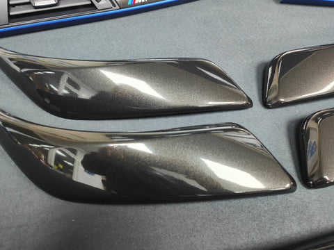 BMW F20 F21 F22 INTERIOR TRIM SET - METALLIC BLACK / BLUE ACCENT (#27)