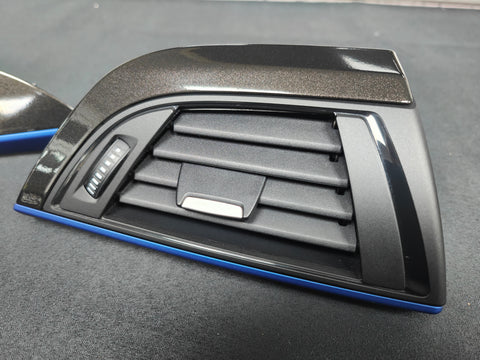 BMW F20 F21 F22 INTERIOR TRIM SET - METALLIC BLACK / BLUE ACCENT (#27)