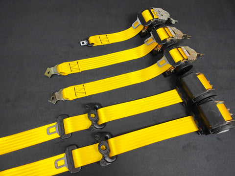 BMW E46 M3 COUPE YELLOW FRONT & REAR SEAT BELT SET