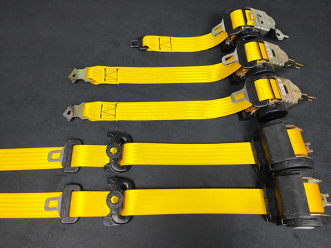 BMW E46 M3 COUPE YELLOW FRONT & REAR SEAT BELT SET