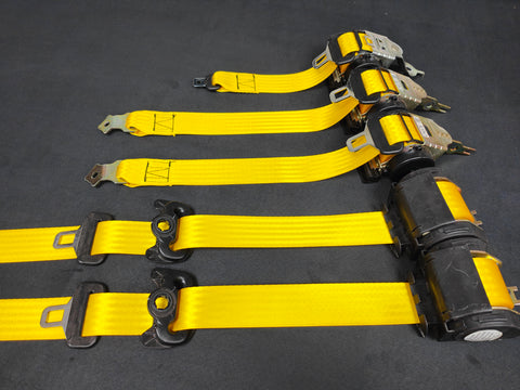 BMW E46 M3 COUPE YELLOW FRONT & REAR SEAT BELT SET