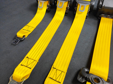 BMW E46 M3 COUPE YELLOW FRONT & REAR SEAT BELT SET