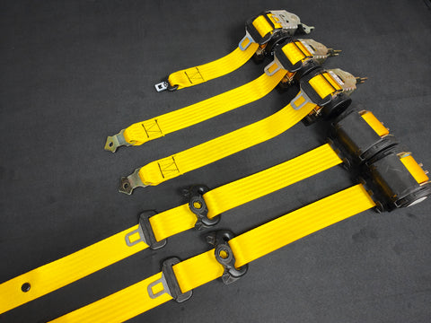 BMW E46 M3 COUPE YELLOW FRONT & REAR SEAT BELT SET