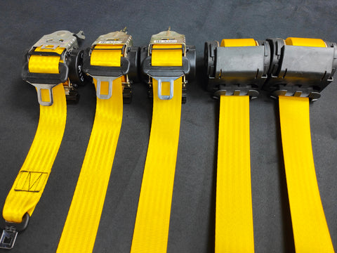 BMW E46 M3 COUPE YELLOW FRONT & REAR SEAT BELT SET