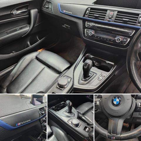 BMW F22 COUPE LCI-2 INTERIOR TRIM SET - 3D CARBON / BLUE ACCENT