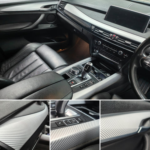 BMW X5 F15 INTERIOR TRIM SET WRAPPING SERVICE - 4D SILVER CARBON