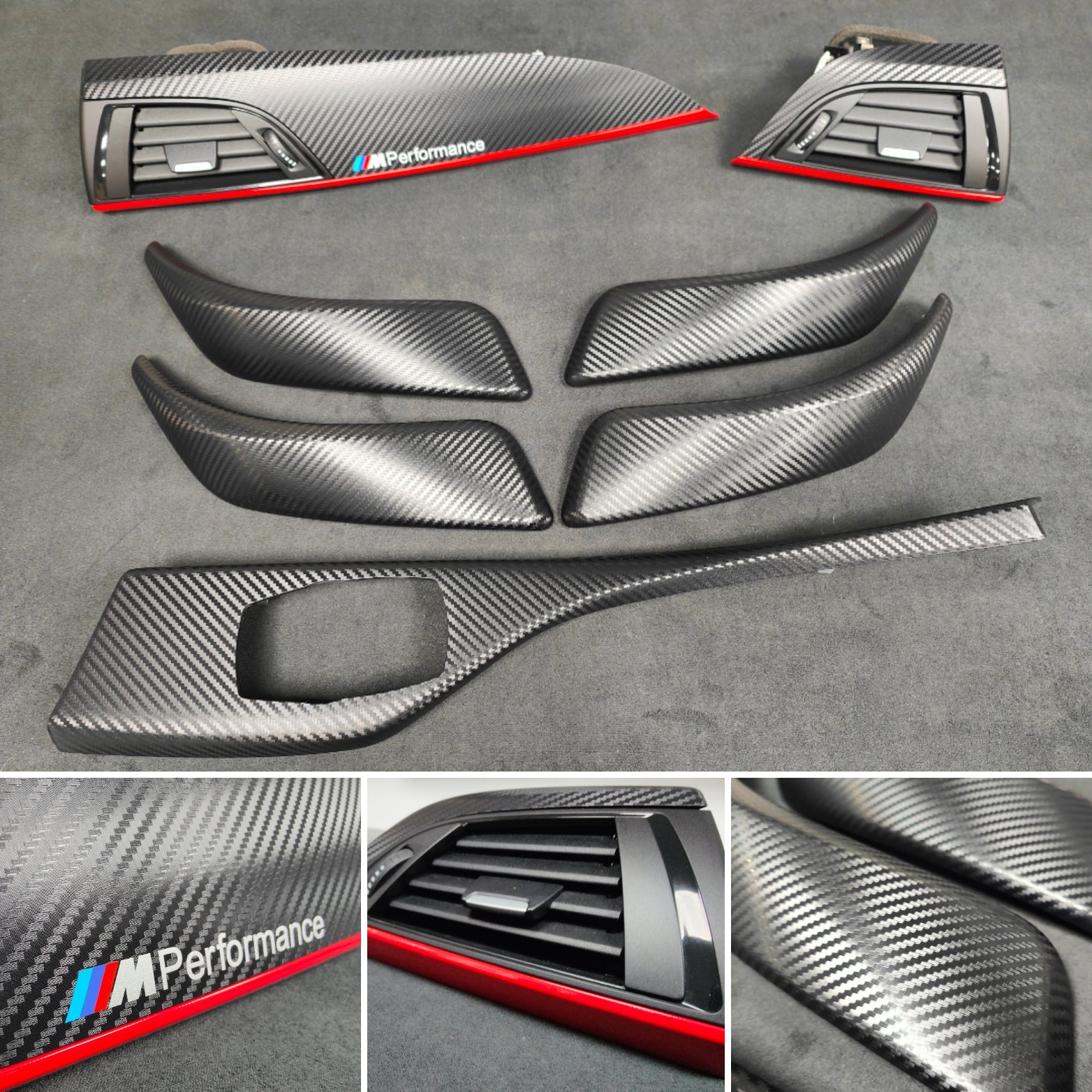 BMW F20 INTERIOR TRIM SET - 3D CARBON / RED ACCENT (#9)