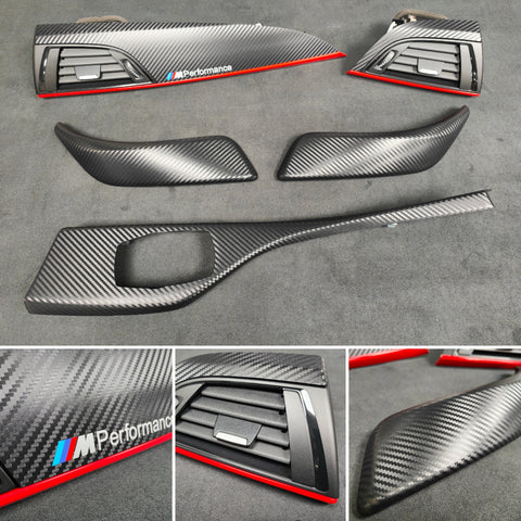 BMW F21 F22 TRIM SET - 3D CARBON / RED ACCENT