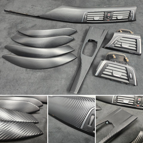 BMW F30 F31 F36 F80 LCI INTERIOR TRIM SET - 3D CARBON / BLACK ACCENT