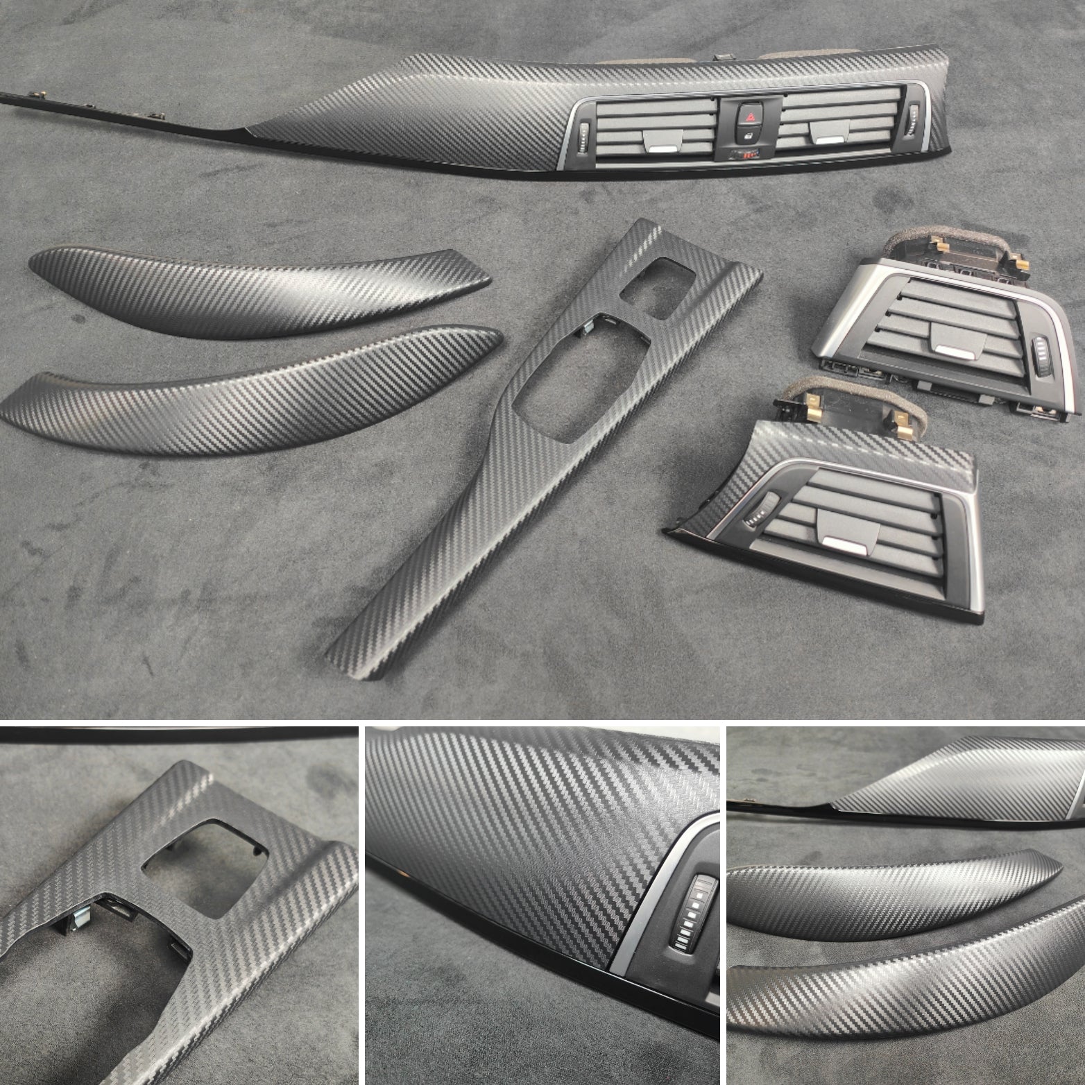 BMW F33 CONVERTIBLE LCI INTERIOR TRIM SET - 3D CARBON / BLACK ACCENT