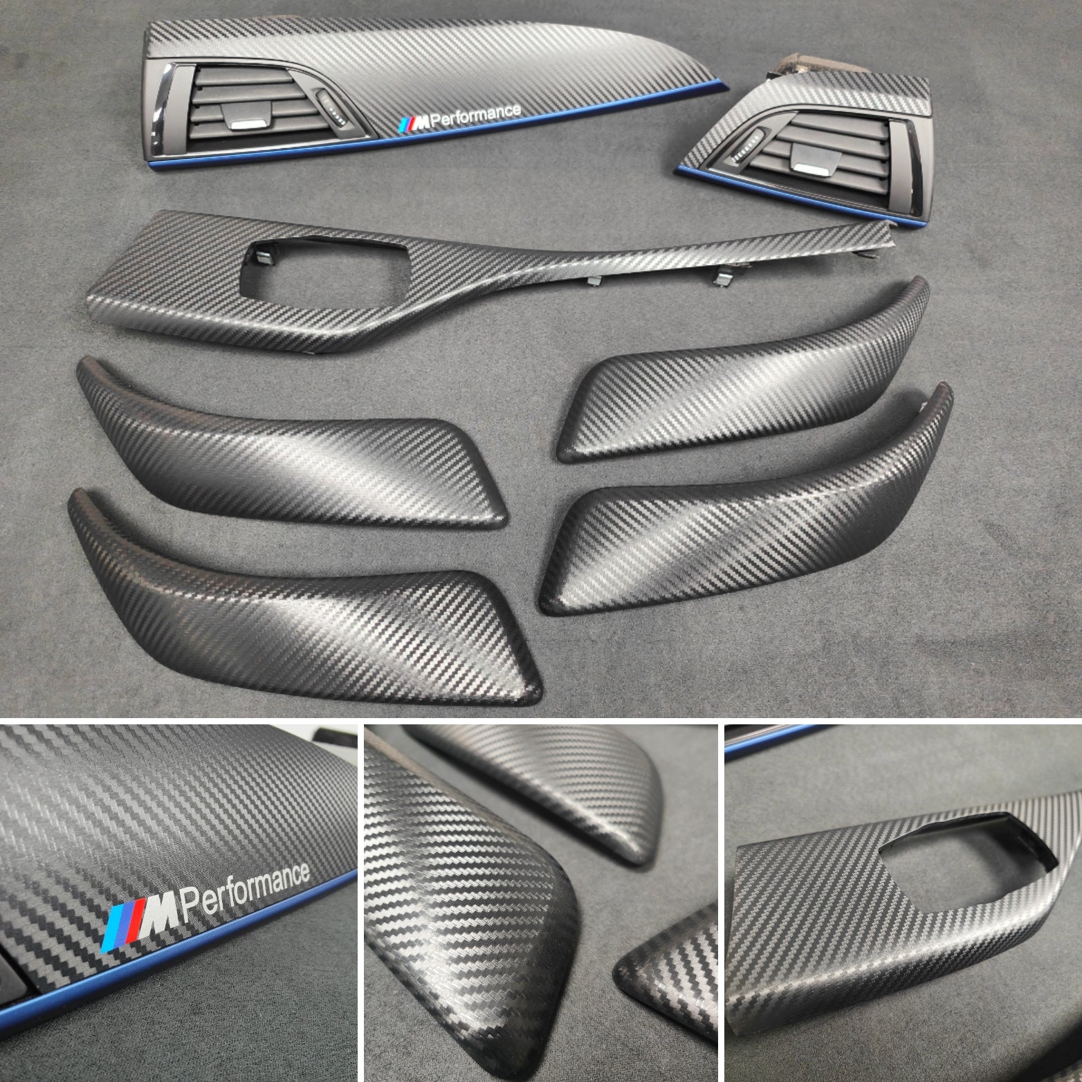 BMW F20 INTERIOR TRIM SET - 3D CARBON / BLUE ACCENT