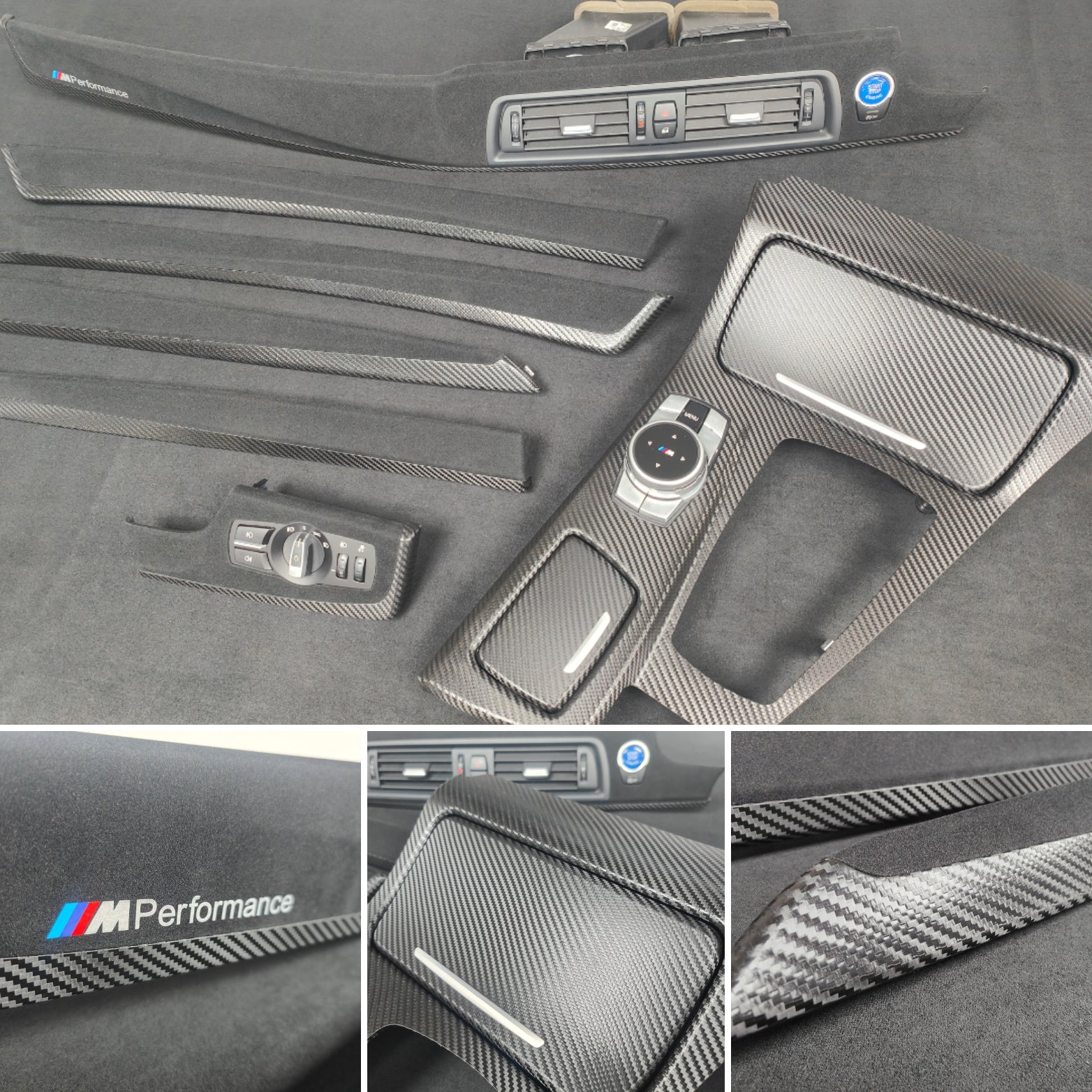 BMW F10 F11 AUTO PERFORMANCE STYLE / TEXTURED BLACK CARBON INTERIOR TRIM SET