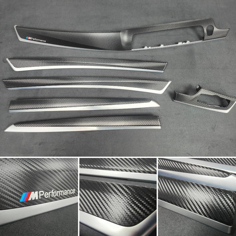 BMW F10 F11 M5 INTERIOR TRIM SET - DEEP TEXTURED GLOSSY BLACK CARBON (MTD-TEX)