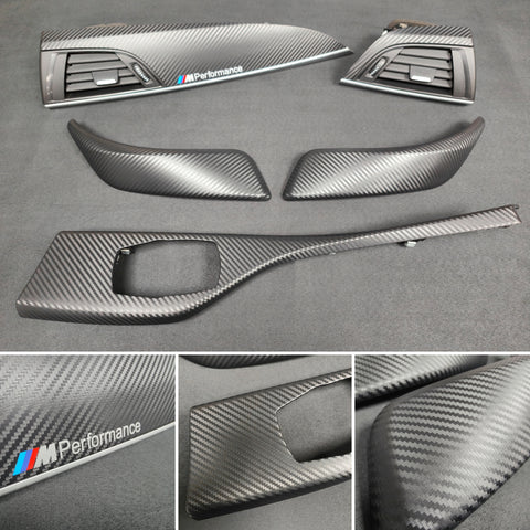 BMW F21 F22 TRIM SET - 3D CARBON / SILVER ACCENT