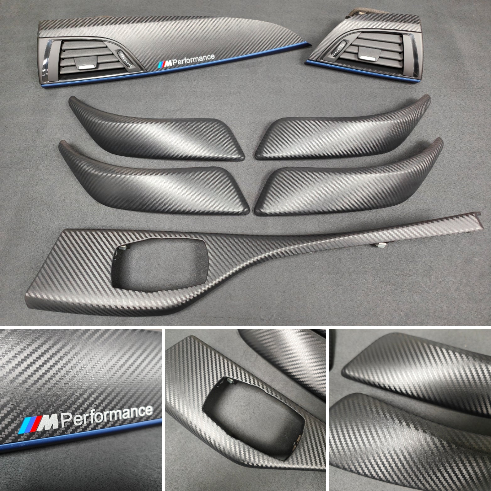 BMW F20 INTERIOR TRIM SET - 3D CARBON / BLUE ACCENT #3