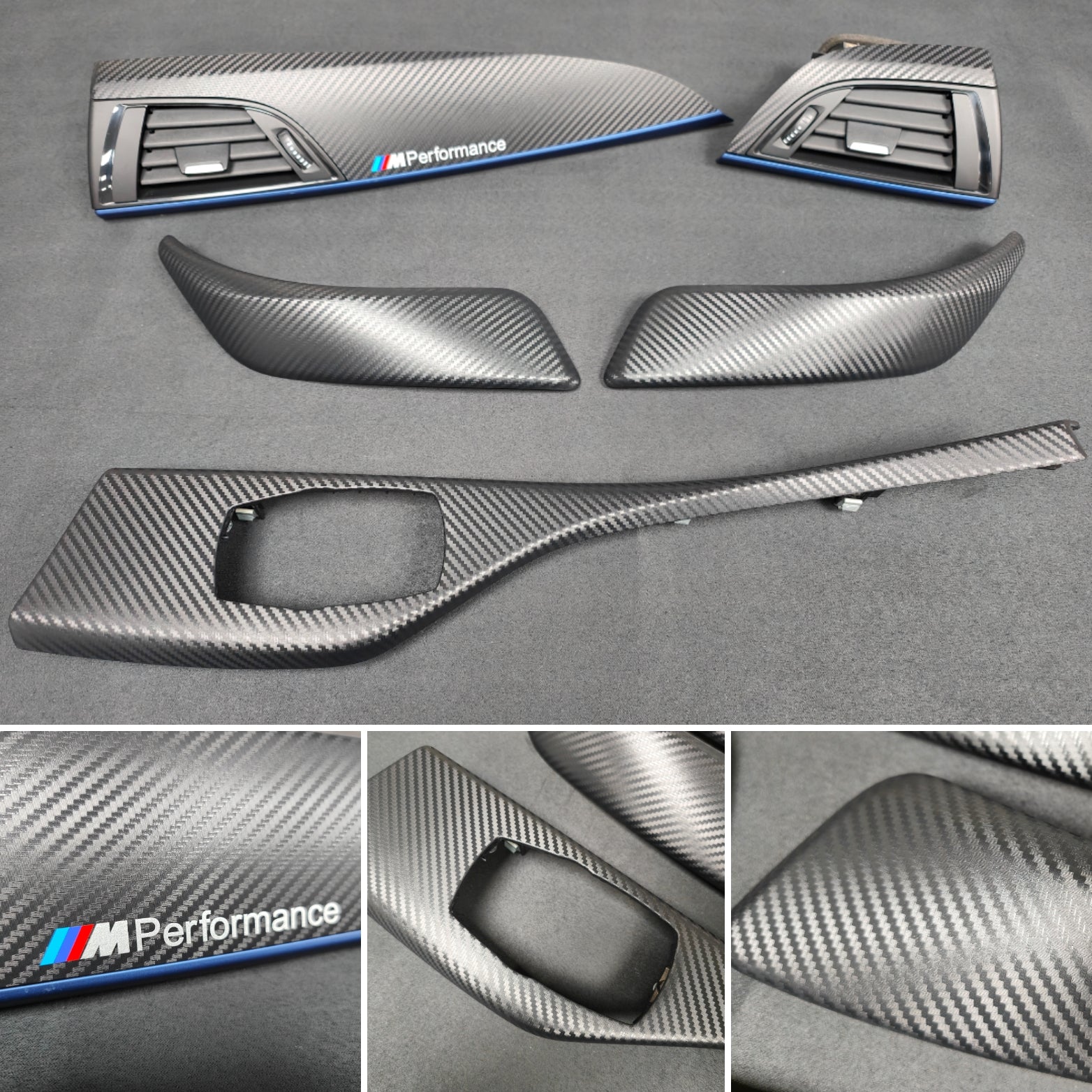 BMW F21 F22 INTERIOR TRIM SET - 3D CARBON / BLUE ACCENT #3