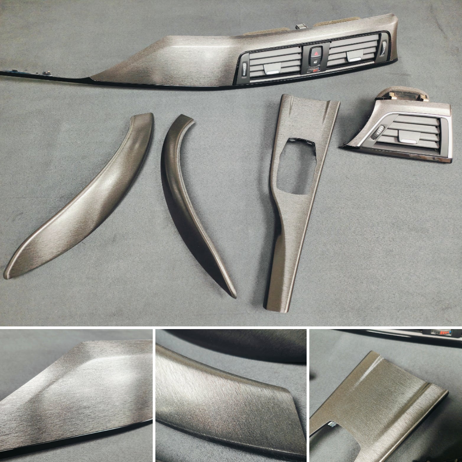 BMW F32 COUPE LCI INTERIOR TRIM SET - BLACK BRUSHED ALUMINIUM STEEL VINYL