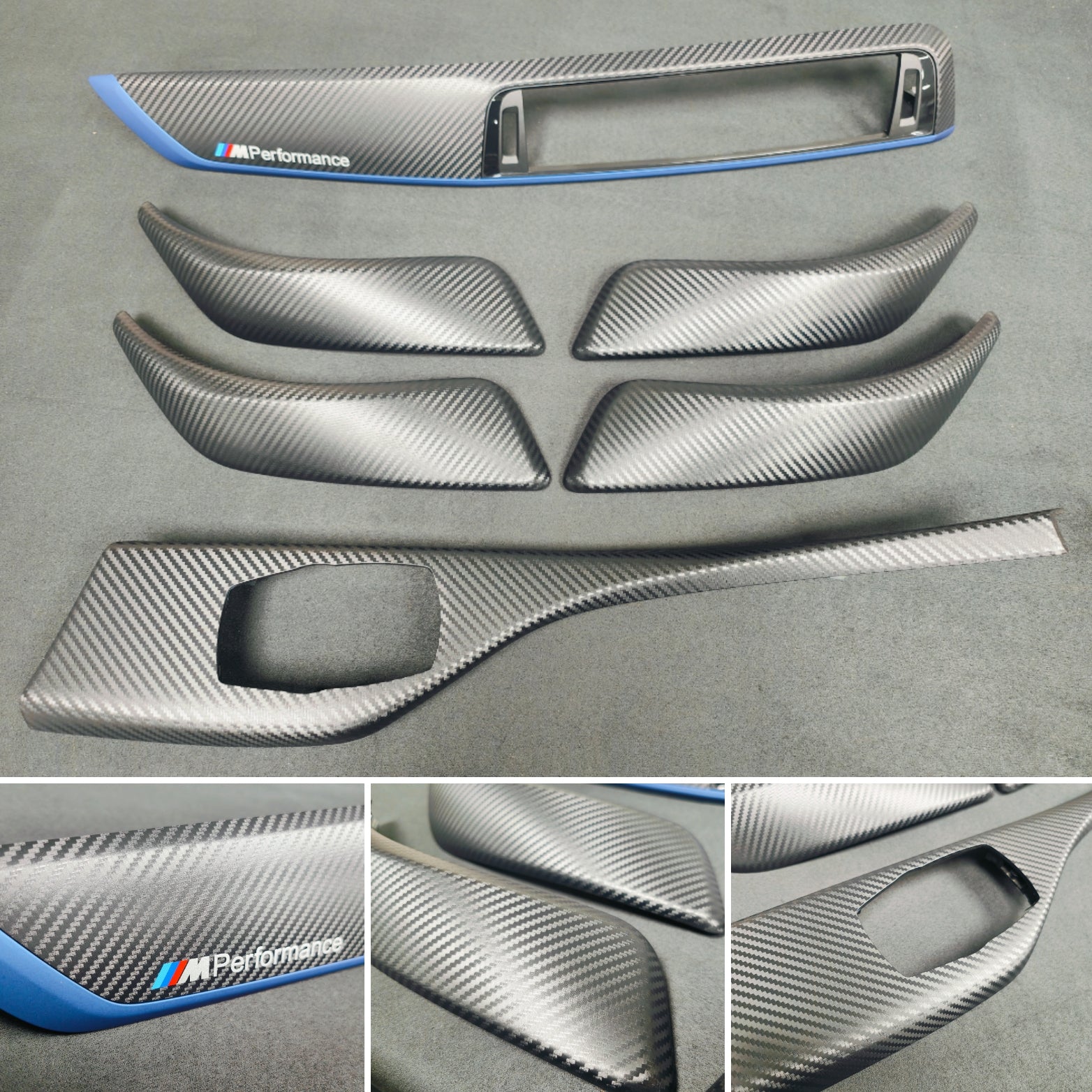 BMW F20 LCI-2 INTERIOR TRIM SET - 3D CARBON / BLUE ACCENT