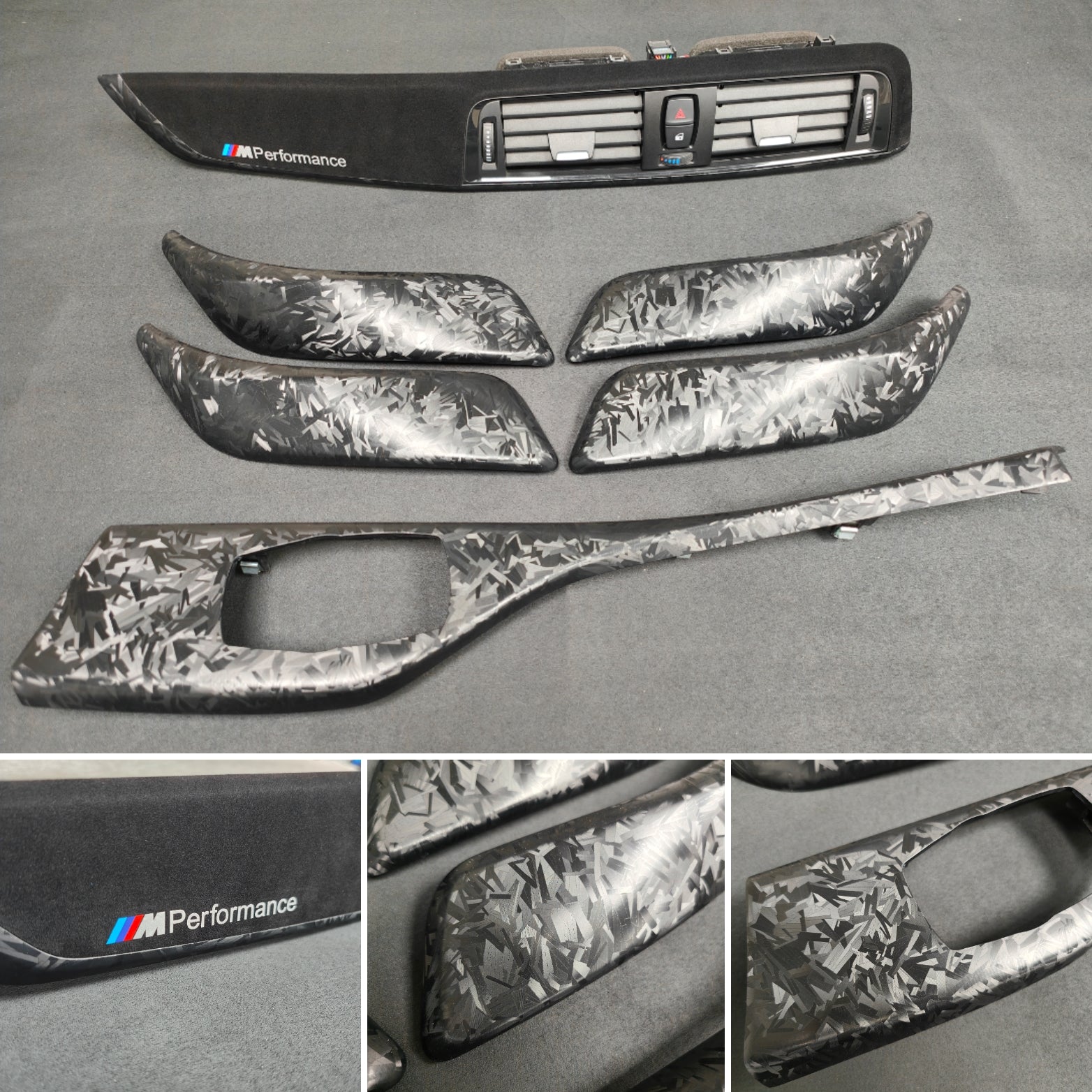 BMW F20 LCI-2 INTERIOR TRIM SET - GLOSS FORGED CARBON / ALCANTARA STYLE (MTD-FC)