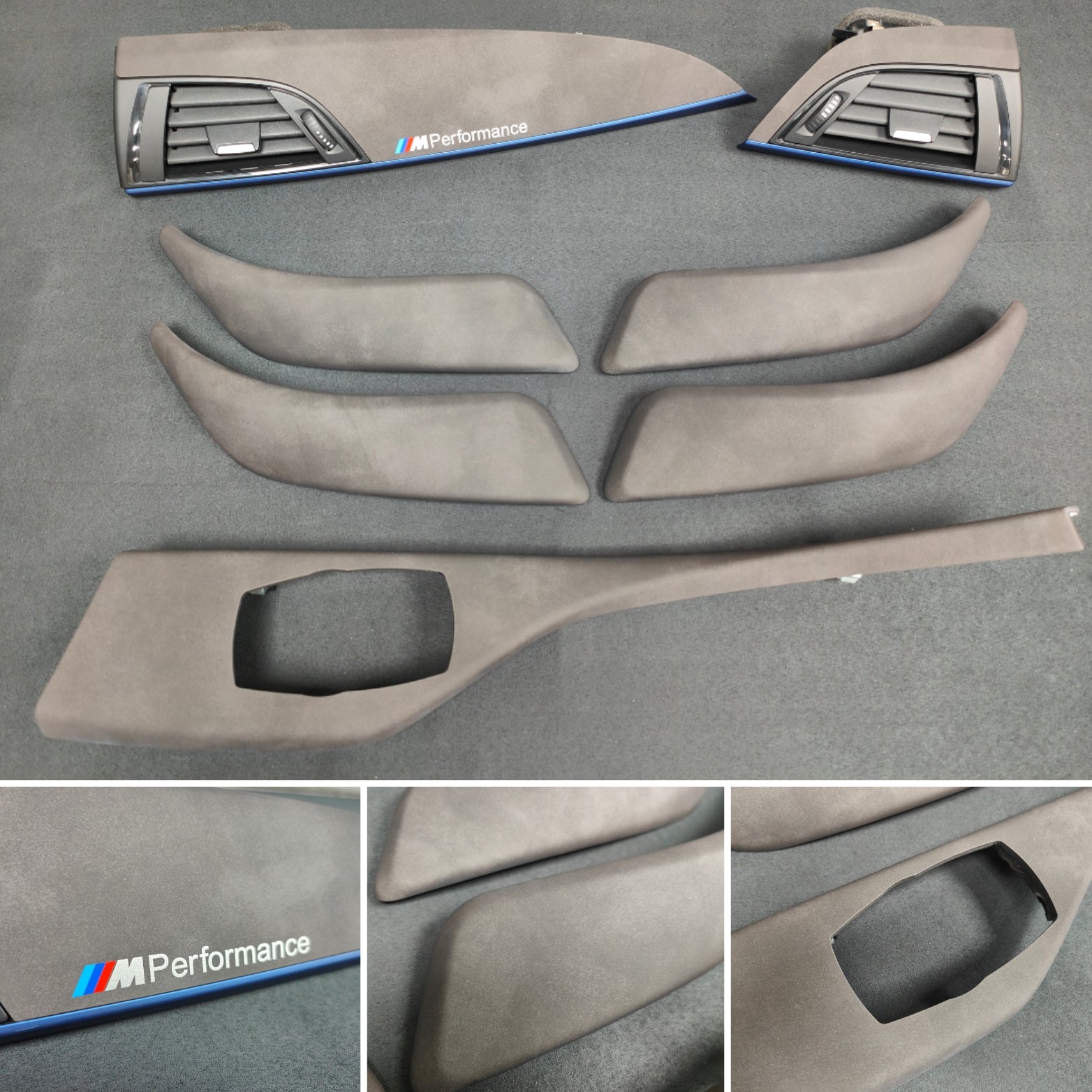 BMW F2X INTERIOR TRIM SET - ALCANTARA LOOK VINYL / BLUE ACCENT F20 F21 F22