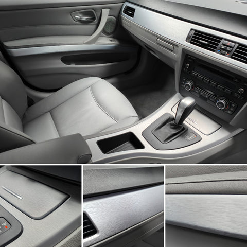 WRAPPING SERVICE - BMW E90 E91 E92 E93 INTERIOR TRIM SET - SILVER BRUSHED STEEL