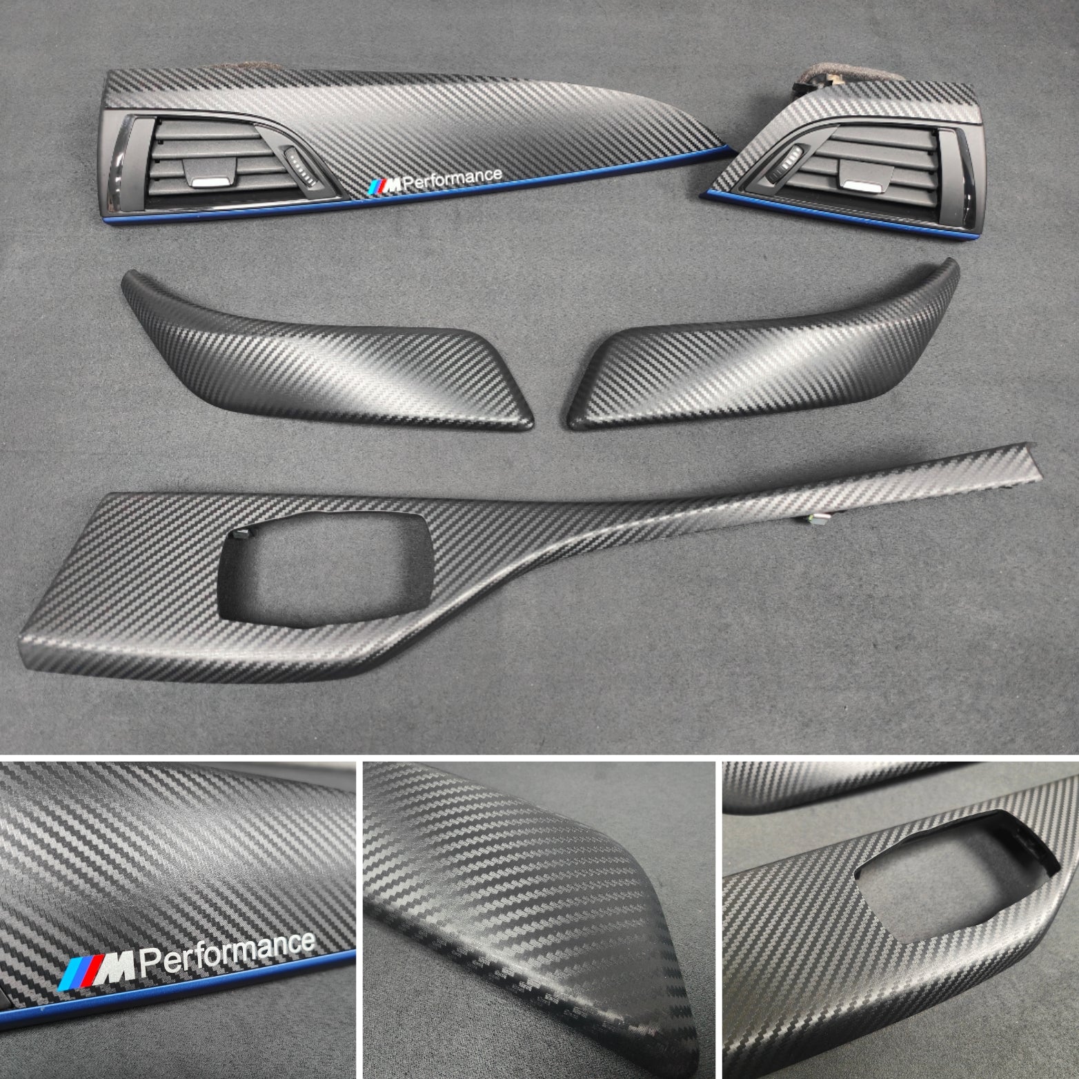 BMW F21 / F22 INTERIOR TRIM SET - 3D CARBON / BLUE ACCENT (GRADED) (#29)