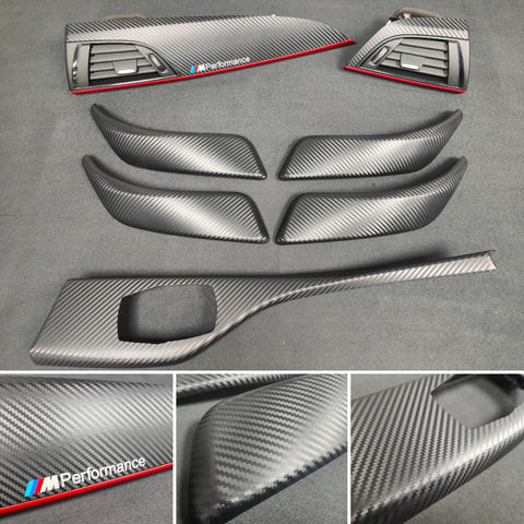 BMW F20 INTERIOR TRIM SET - 3D CARBON / MATT RED ACCENT (#28)