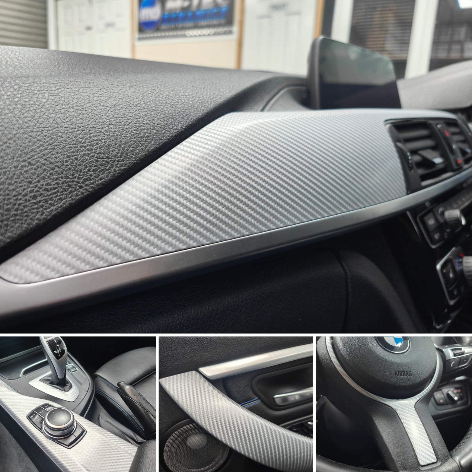 WRAPPING SERVICE - BMW F3X INTERIOR TRIM SET 4D SILVER CARBON F30 F31 F32 F33 F36