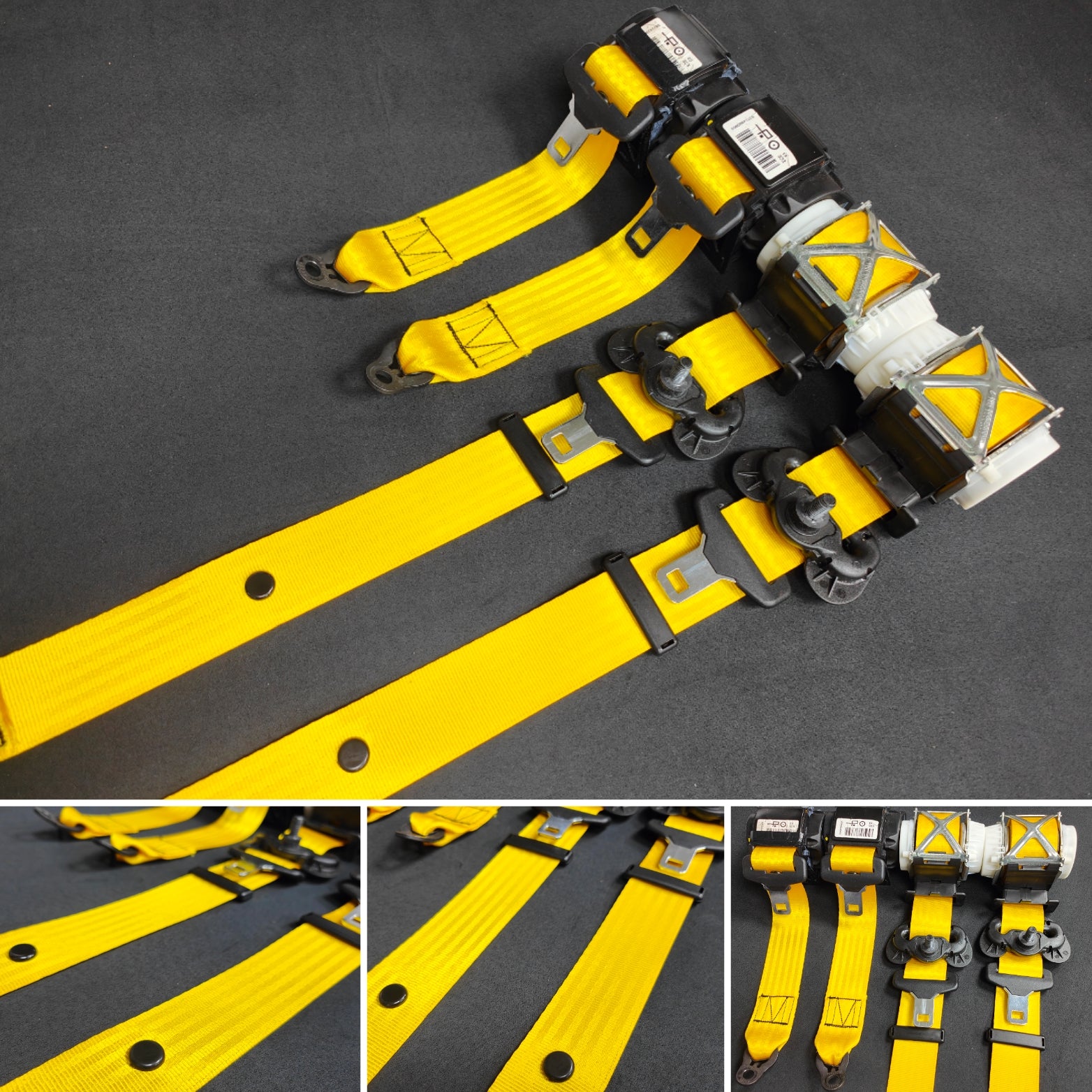 BMW 3-SERIES E92 COUPE (M3) YELLOW FRONT & REAR SEAT BELT SET