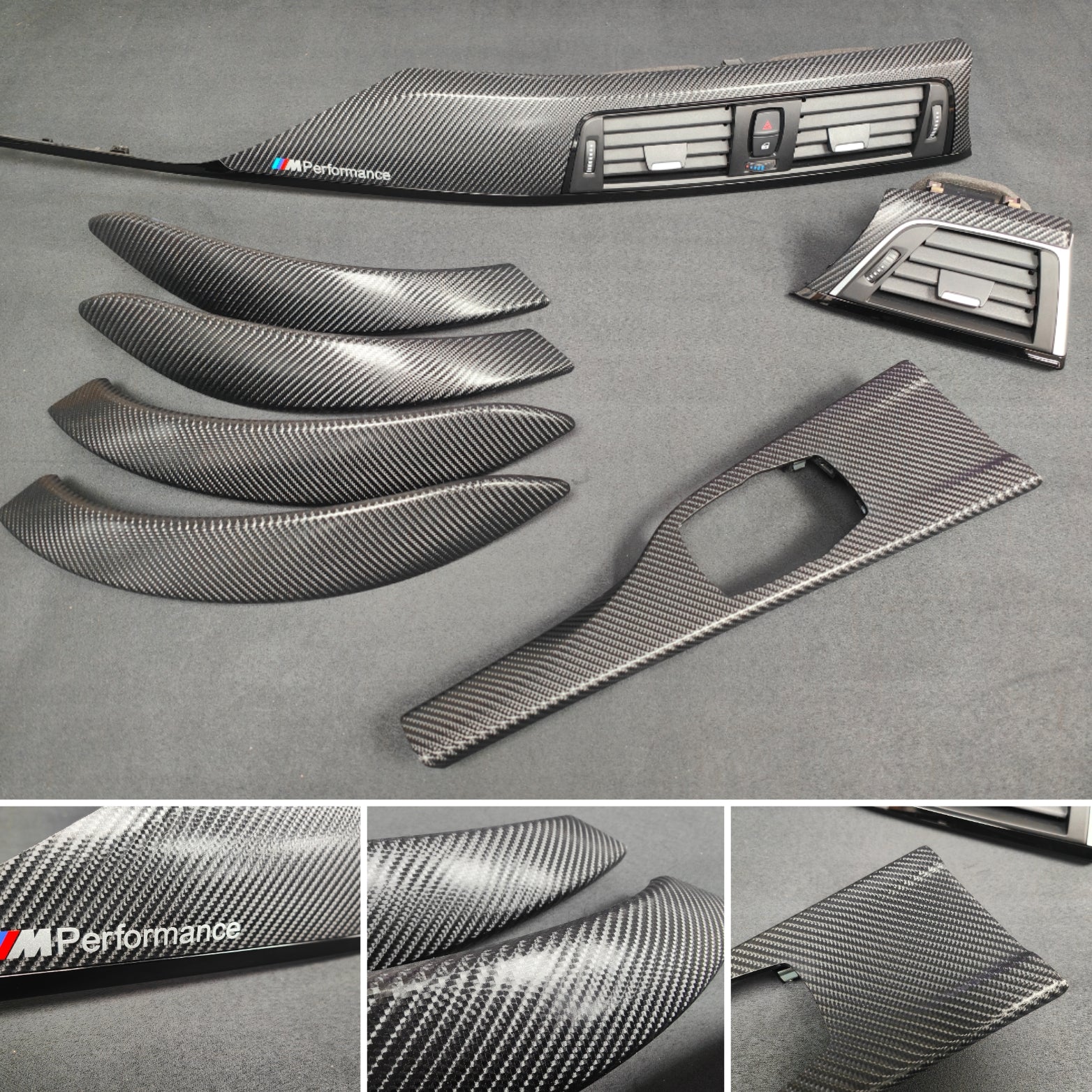 BMW F30 F31 F36 F80 M3 LCI INTERIOR TRIM SET - 4D CARBON / BLACK ACCENT