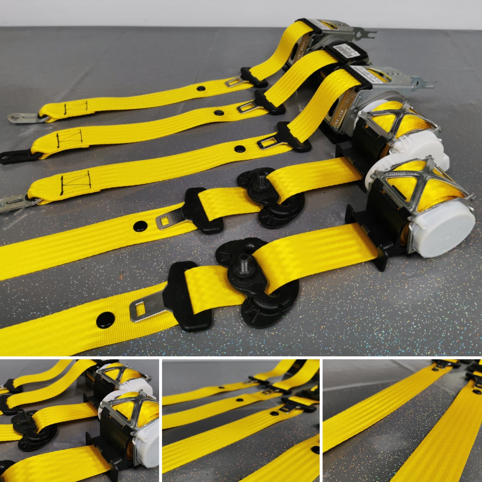 BMW 3-SERIES F30 / F80 M3 SALOON YELLOW FRONT & REAR SEAT BELT SET