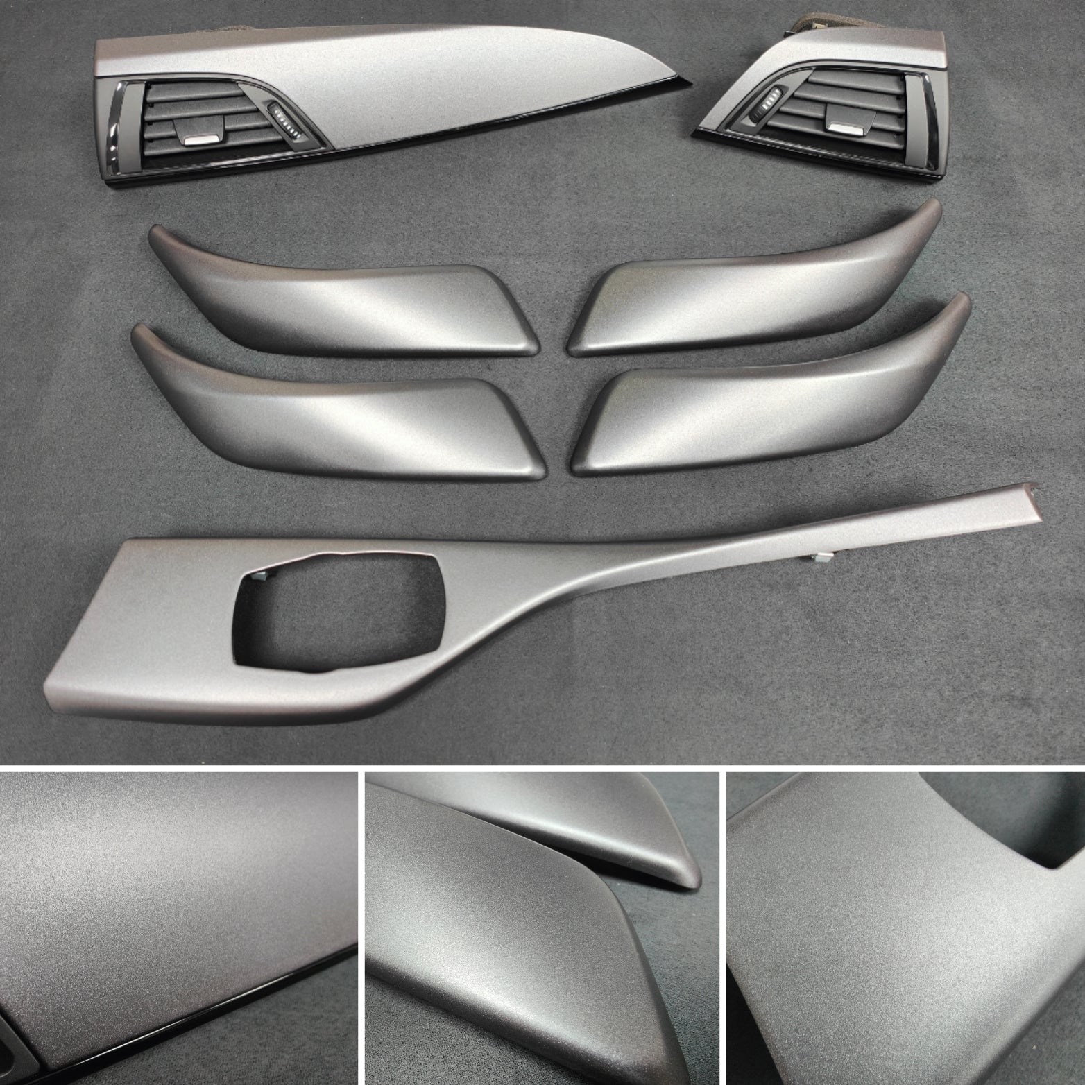 BMW F20 F21 F22 INTERIOR TRIM SET - SHADOW GREY / GLOSS BLACK ACCENT (#31)