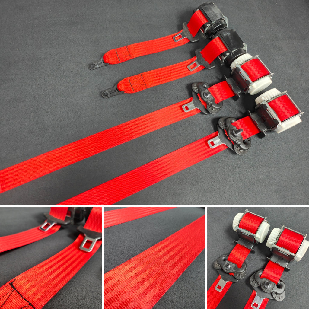 BMW 4-SERIES F32 / F82 M4 COUPE RED FRONT & REAR SEAT BELT SET