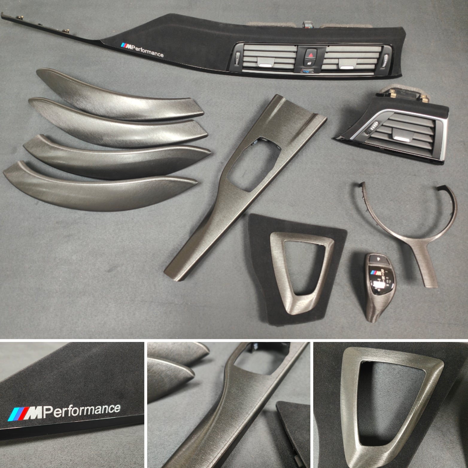 WRAPPING SERVICE - BMW F3X INTERIOR TRIM SET - BLACK BRUSHED ALUMINIUM / ALCANTARA - F30 F31 F32 F33 F36