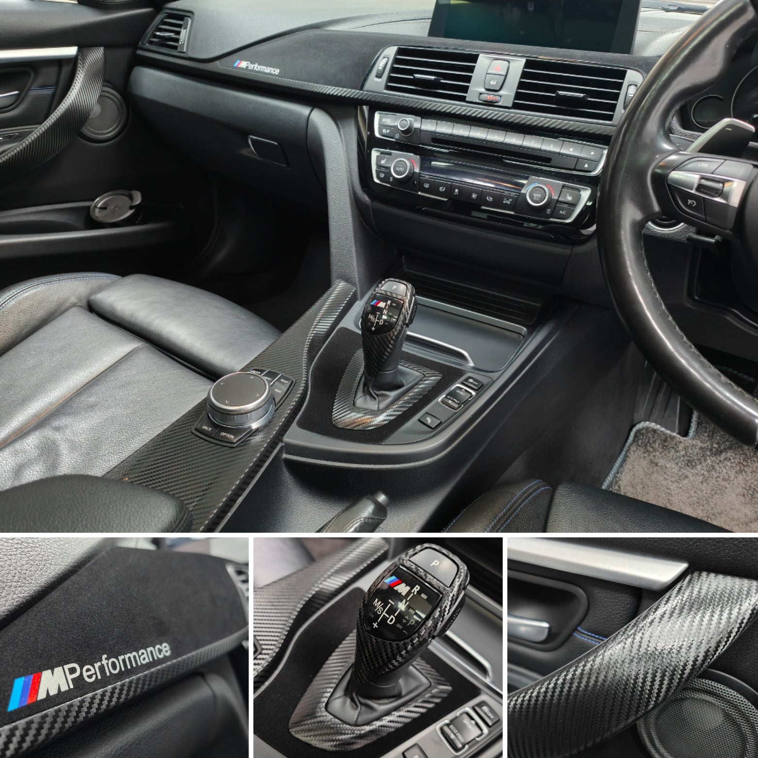 WRAPPING SERVICE - BMW F3X INTERIOR TRIM SET - PERFORMANCE STYLE / DEEP TEXTURED GLOSSY CARBON (MTD-TEX) F30 F31 F32 F33 F36