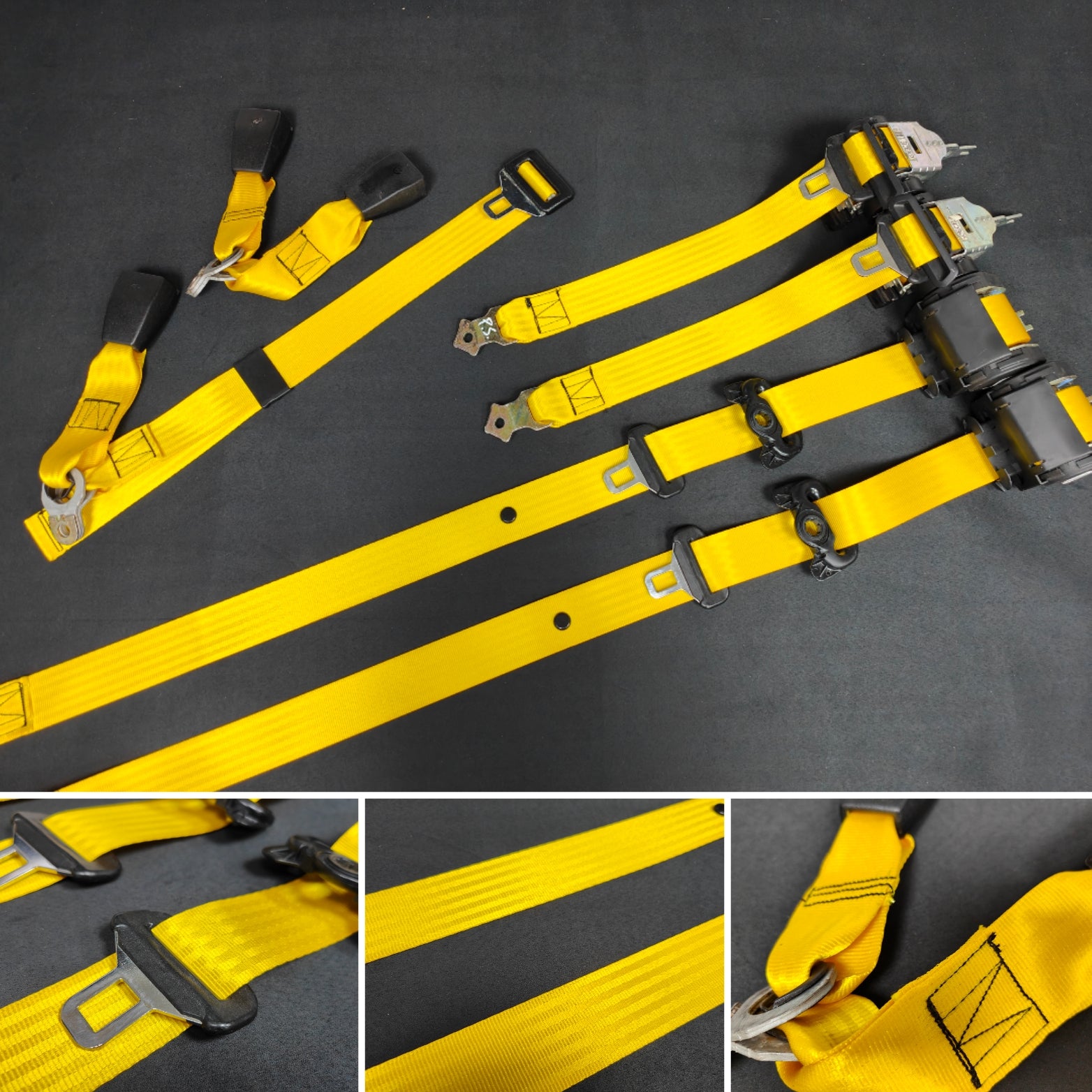 BMW E46 M3 COUPE YELLOW FRONT & REAR SEAT BELT SET (LAP BELT)